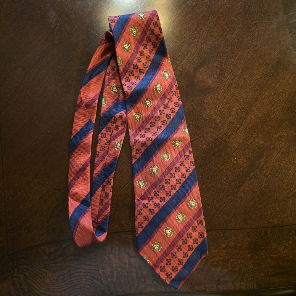 Versace Red and Blue Patterned Tie